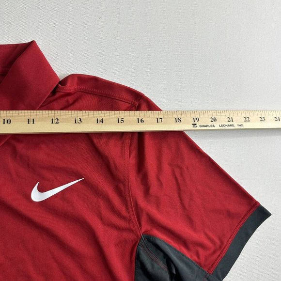Nike Dri-Fit Chest Swoosh‎ Gym Red Golf Polo T-Shirt Size Adult Small Active - Picture 7 of 9